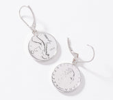 Eterna Gold Mini 50-Silver Tone Lire Coin Lever-Back Earring 14K
